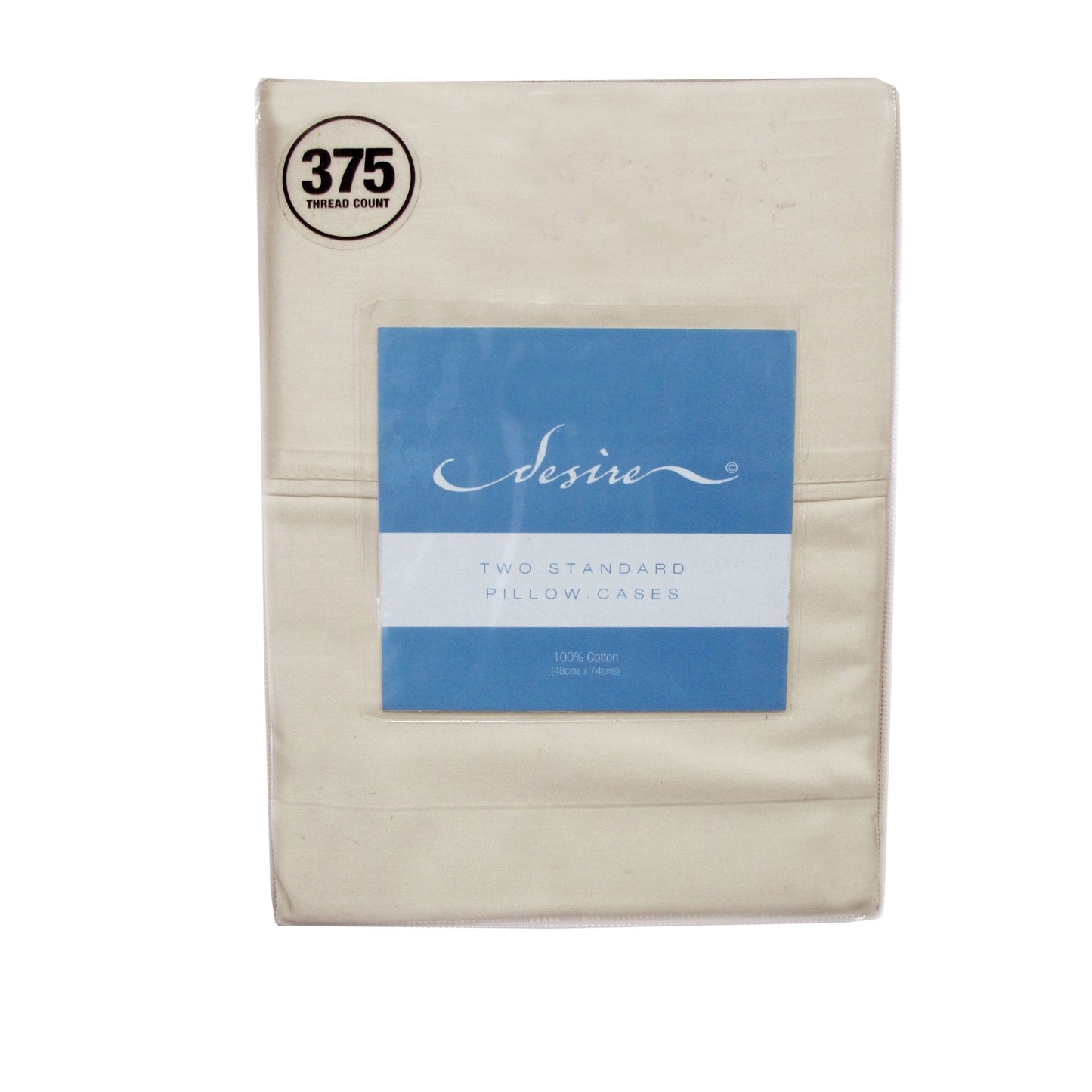 Pair of Cotton Standard Pillowcases 375TC Ecru Tristar Online