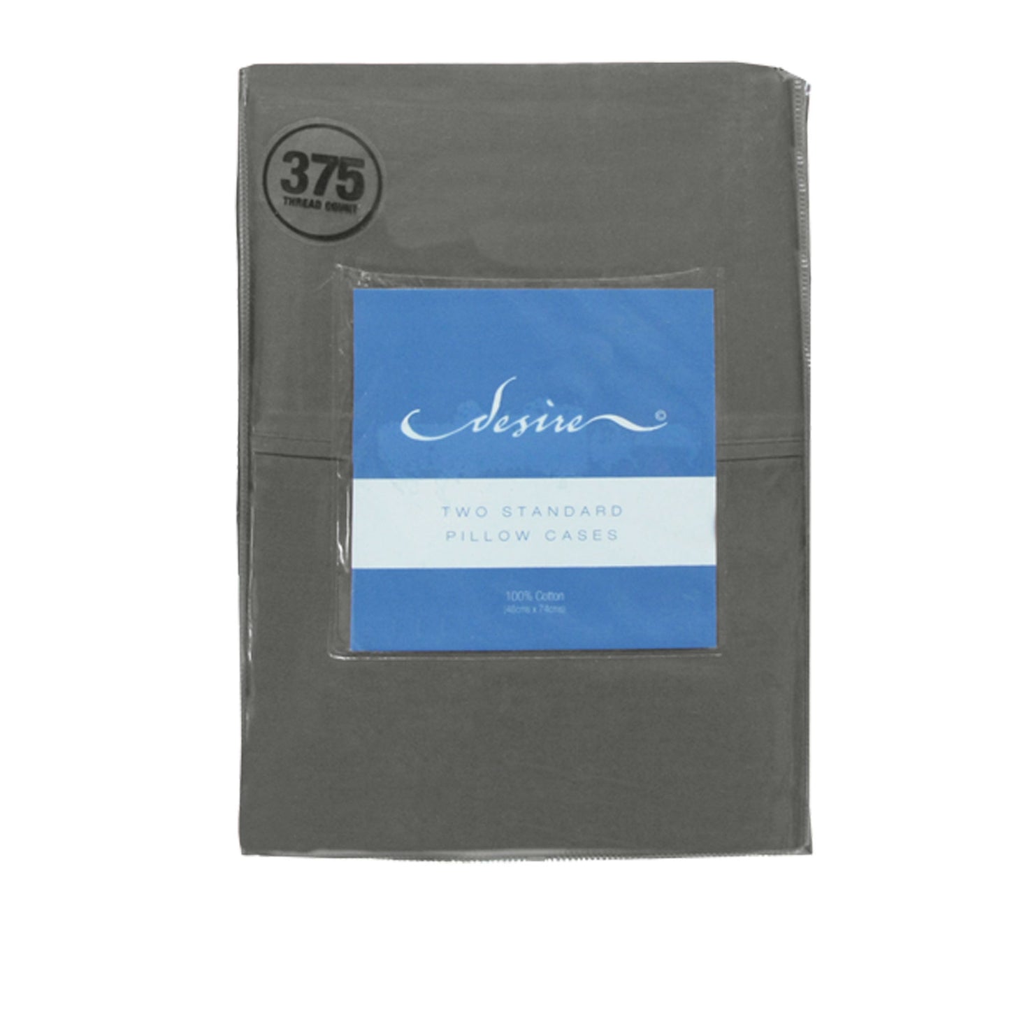 Pair of Cotton Standard Pillowcases 375TC Grey Tristar Online