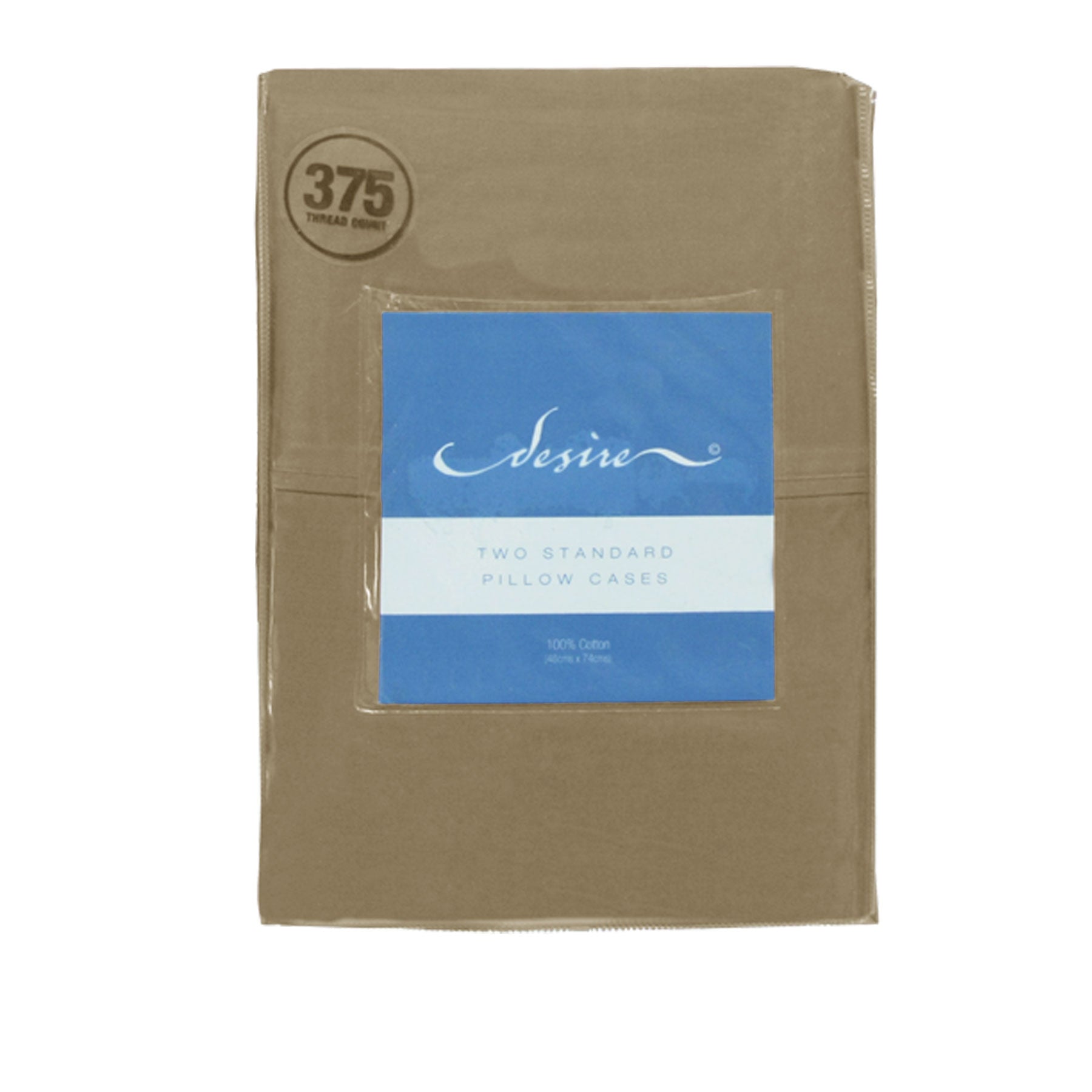 Pair of Cotton Standard Pillowcases 375TC Latte Tristar Online