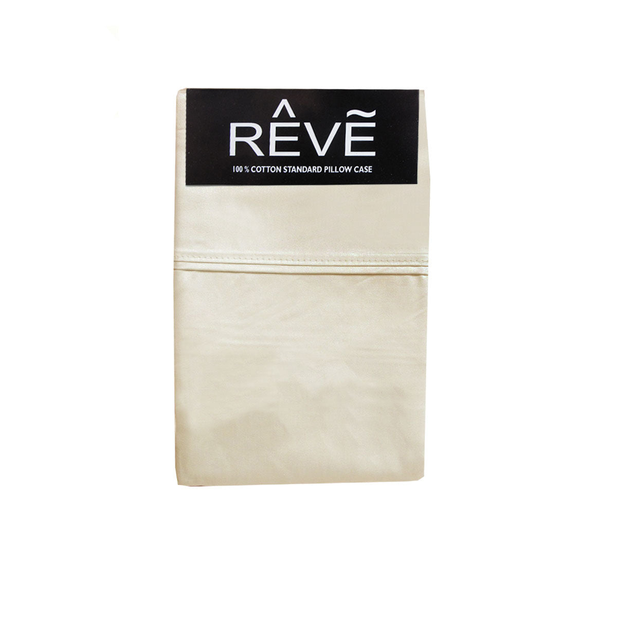 Pair of Reve 100% Cotton Standard Pillowcases 48 x 74 cm Solid Cream Tristar Online