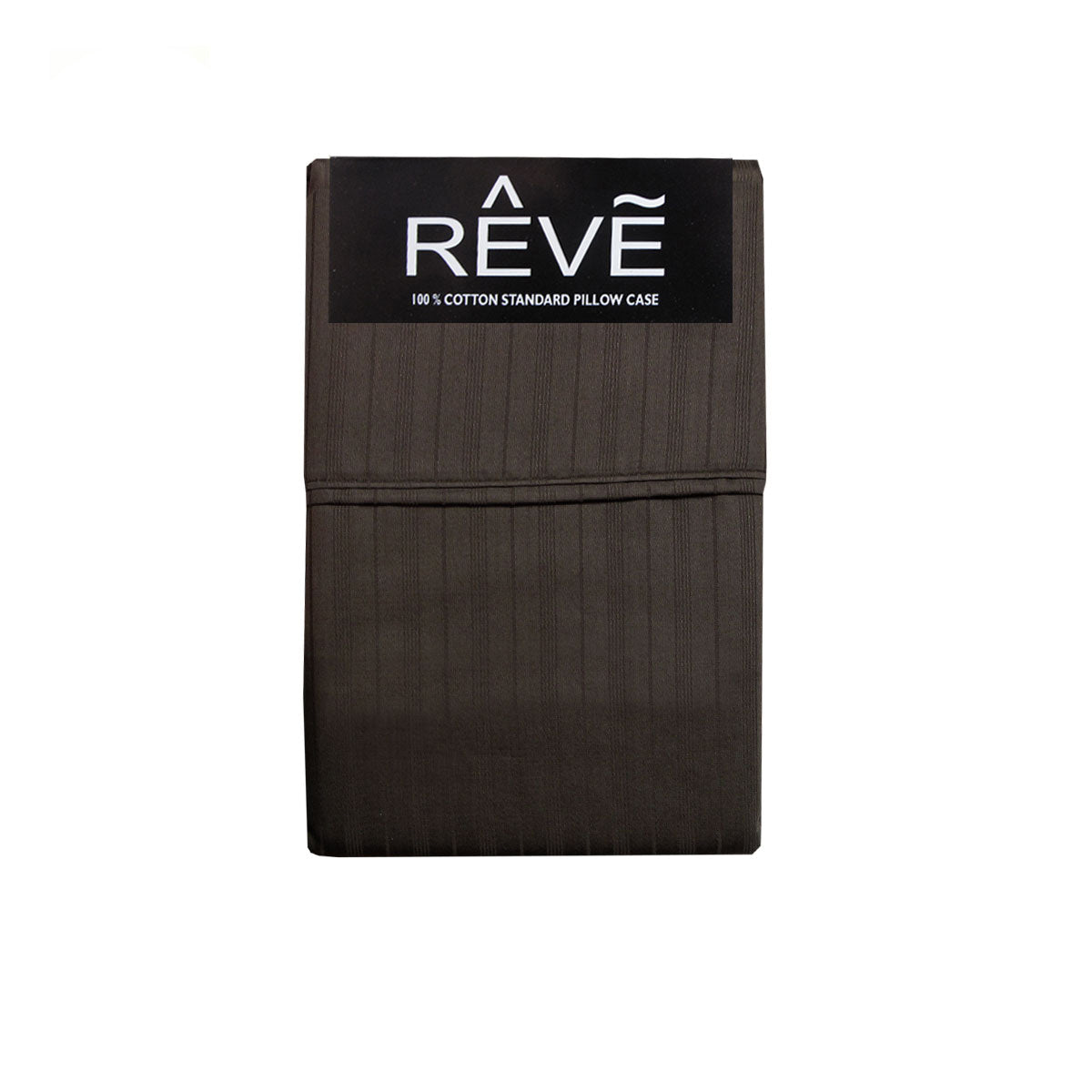 Pair of Reve 100% Cotton Standard Pillowcases 48 x 74 cm Multistripe Chocolate Tristar Online