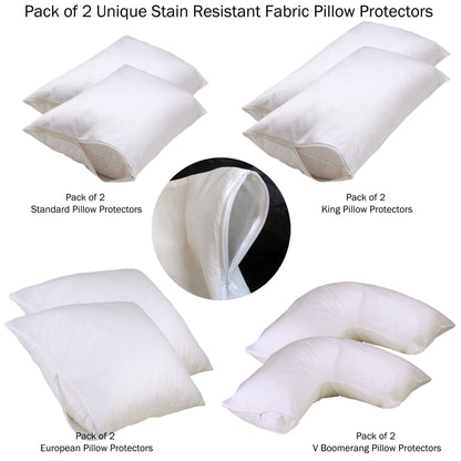 Set of 2 Stain Resistant Pillow Protectors European Tristar Online