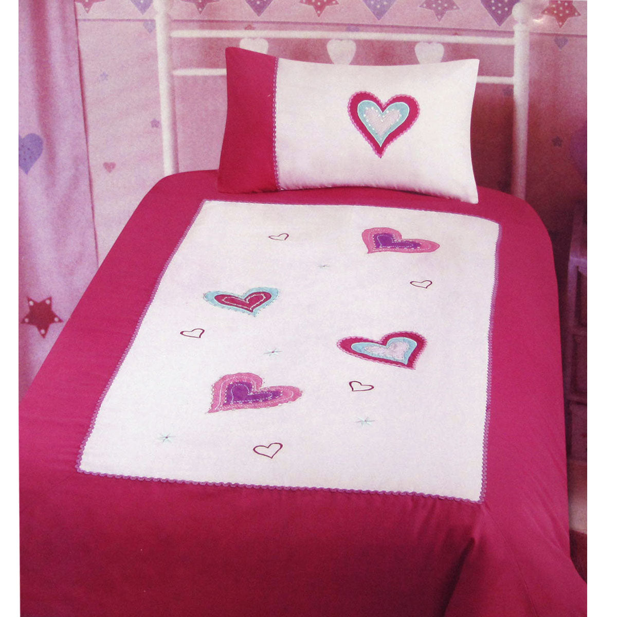 Amia Hearts Embroidered Quilt Cover Set Single Tristar Online