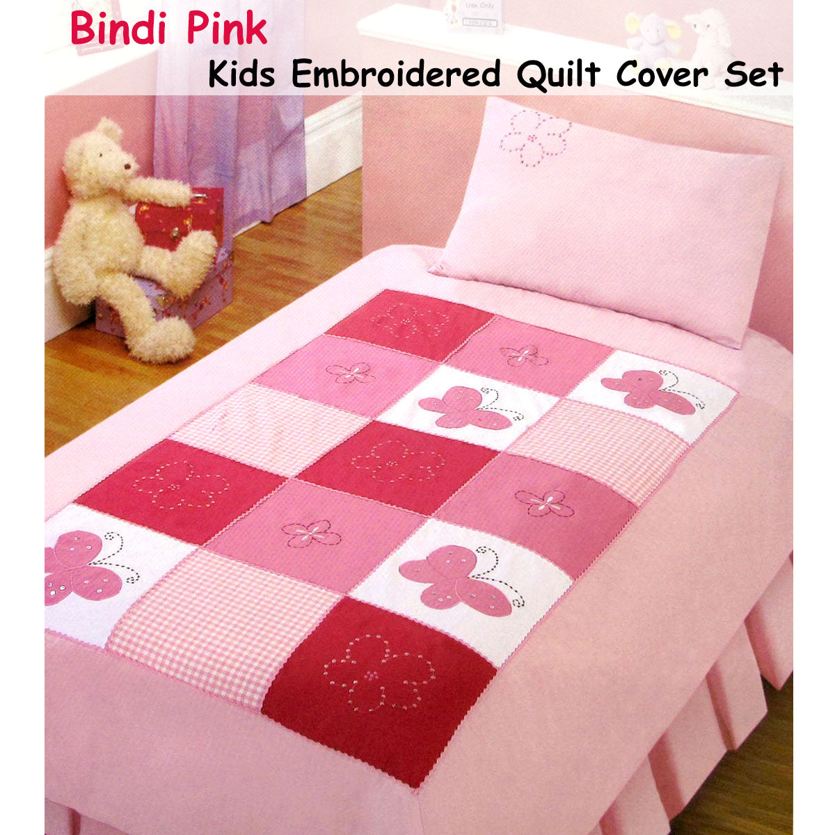 Bindi Butterfly Embroidered Quilt Cover Set Single Tristar Online