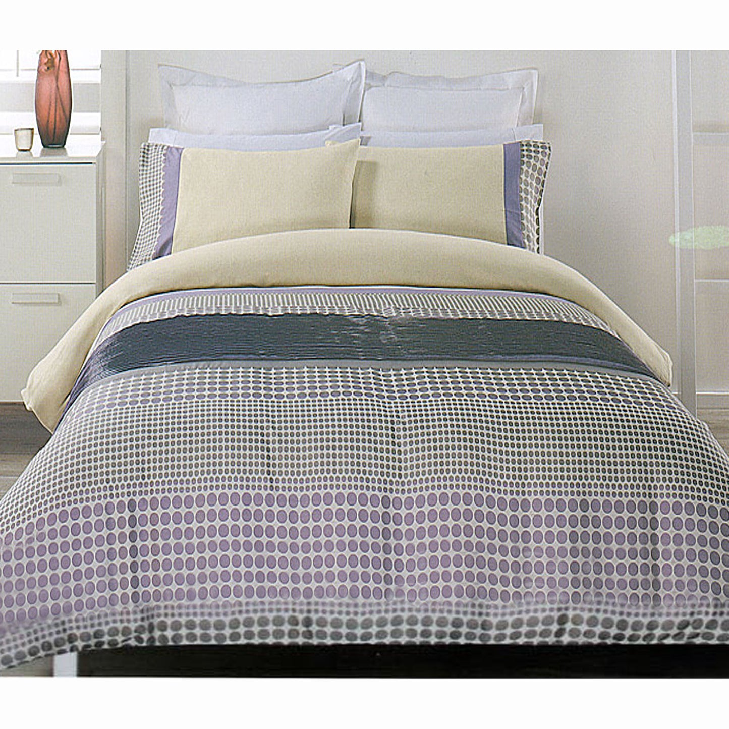 Brie Lilac Grey Quilt Cover Set QUEEN Tristar Online