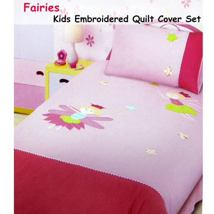 Fairies Embroidered Quilt Cover Set Single Tristar Online