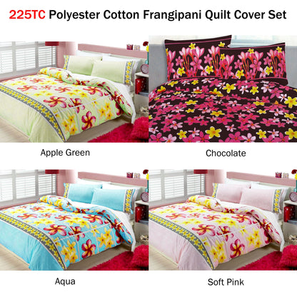 Floating Frangipani Quilt Cover Set Aqua Single Tristar Online