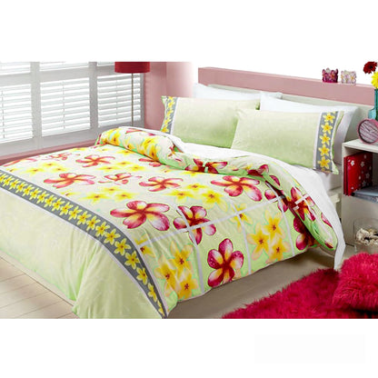Floating Frangipani Quilt Cover Set Apple Green Single Tristar Online
