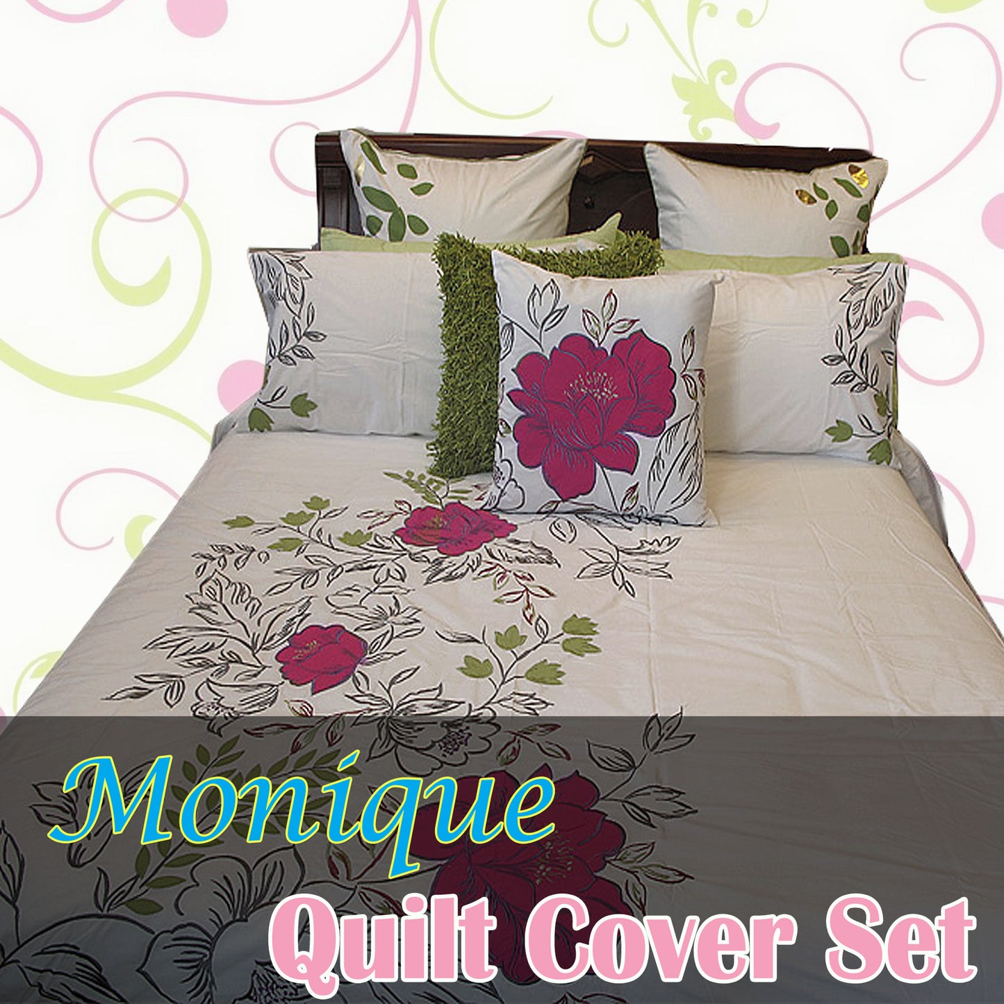 Monique Embroidery Quilt Cover Set DOUBLE Tristar Online