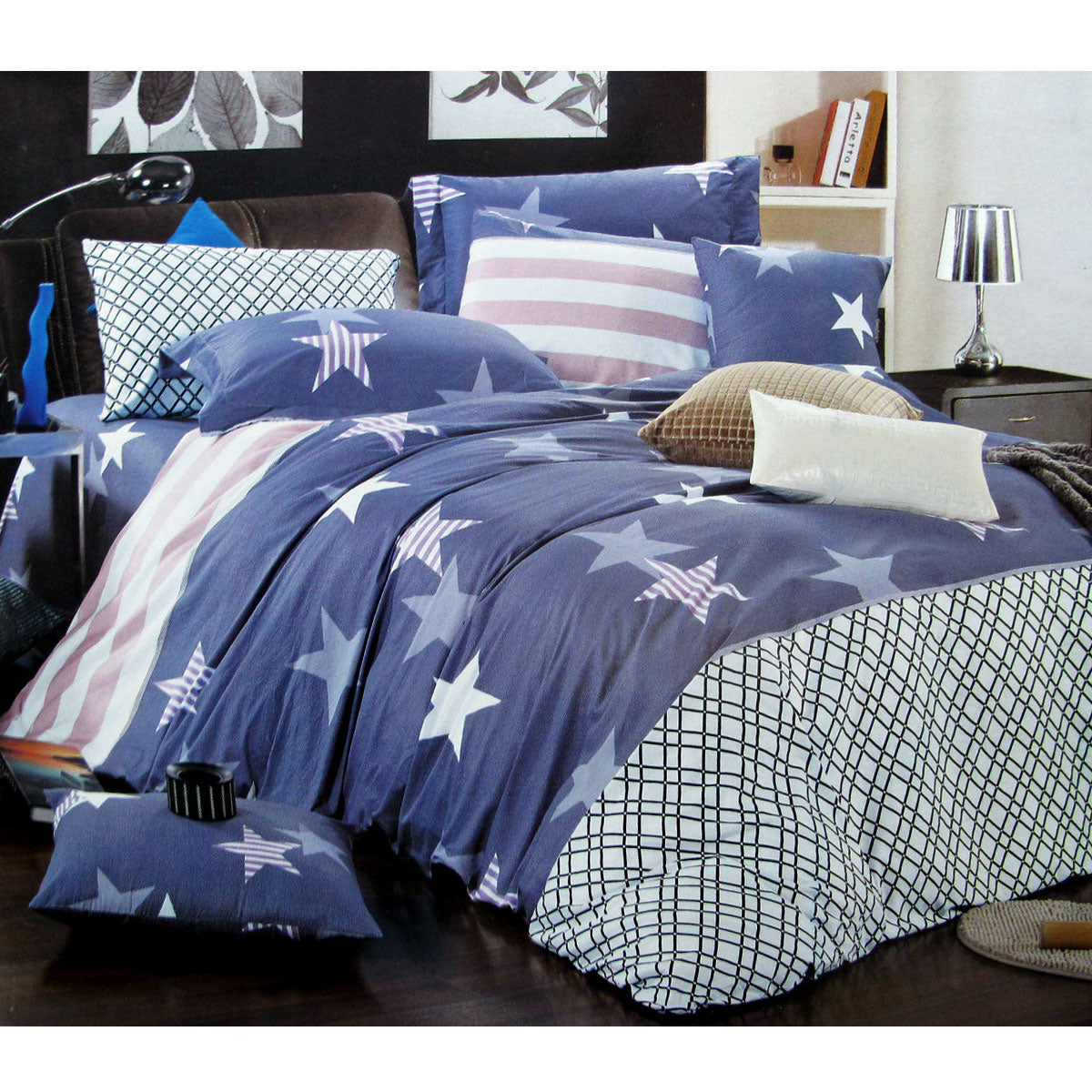 310TC Starry Love Cotton Printed Quilt Cover Set Single Tristar Online