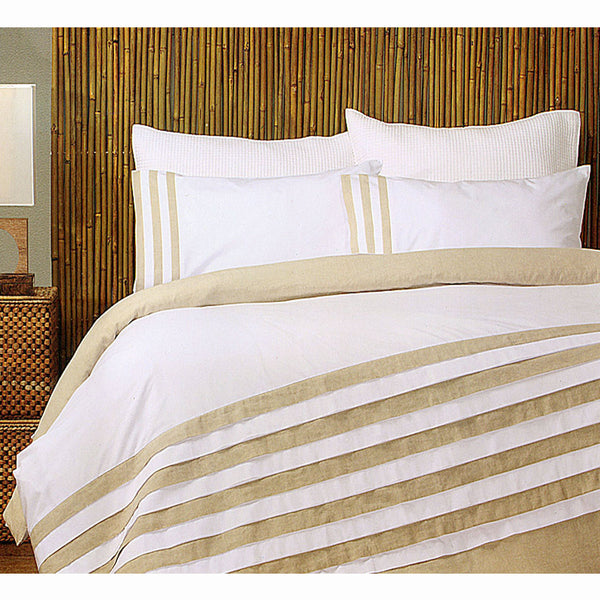 Turin White Linen Quilt Cover Set KING Tristar Online