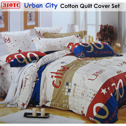 310TC Urban City Cotton Printed Quilt Cover Set Single Tristar Online