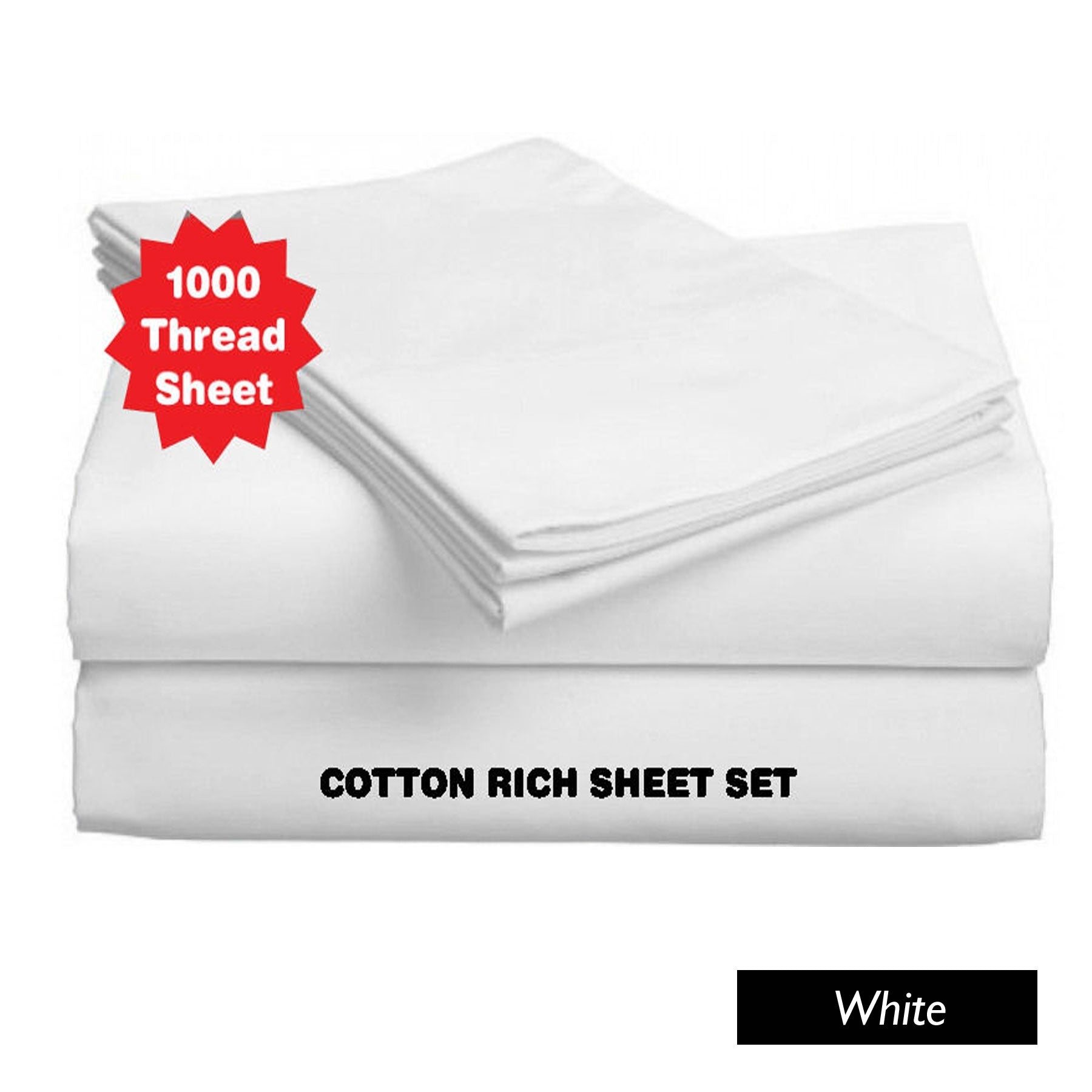 Accessorize 1000TC Cotton Rich Sheet Set White King Tristar Online