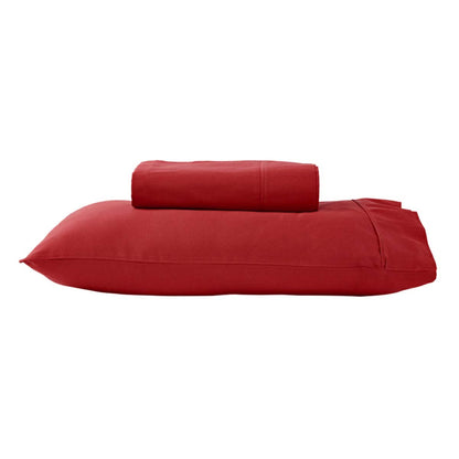 280TC 50% Polyester 50% Cotton Sheet Set Single Red Tristar Online