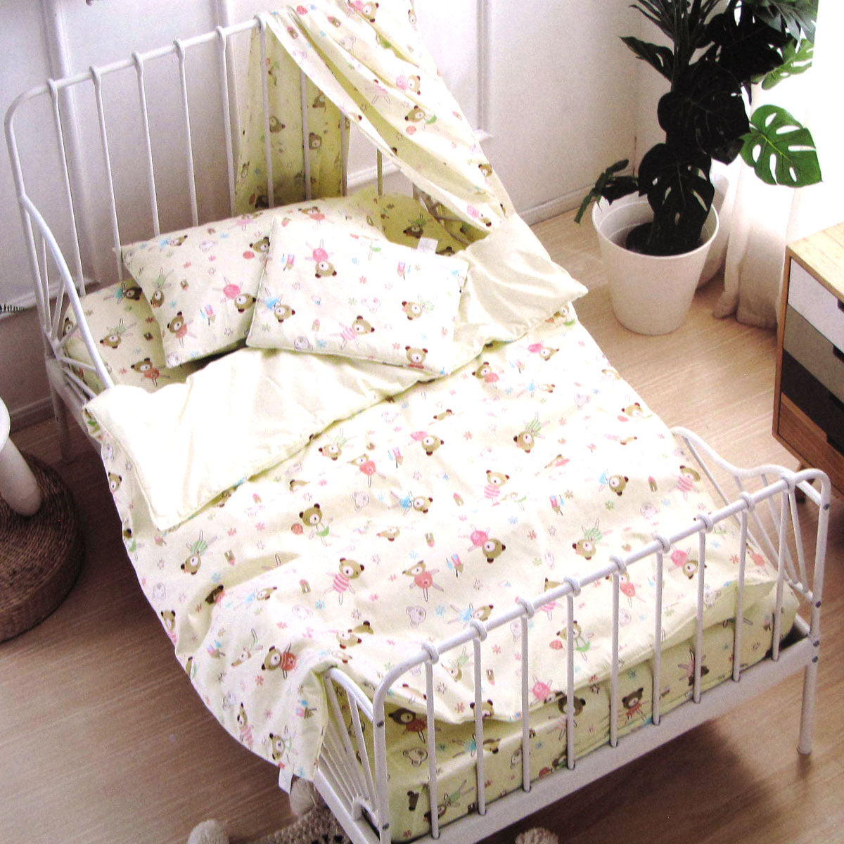 Bear Fashionista Baby 100% Cotton Printed Sheet Set Cot Size Tristar Online