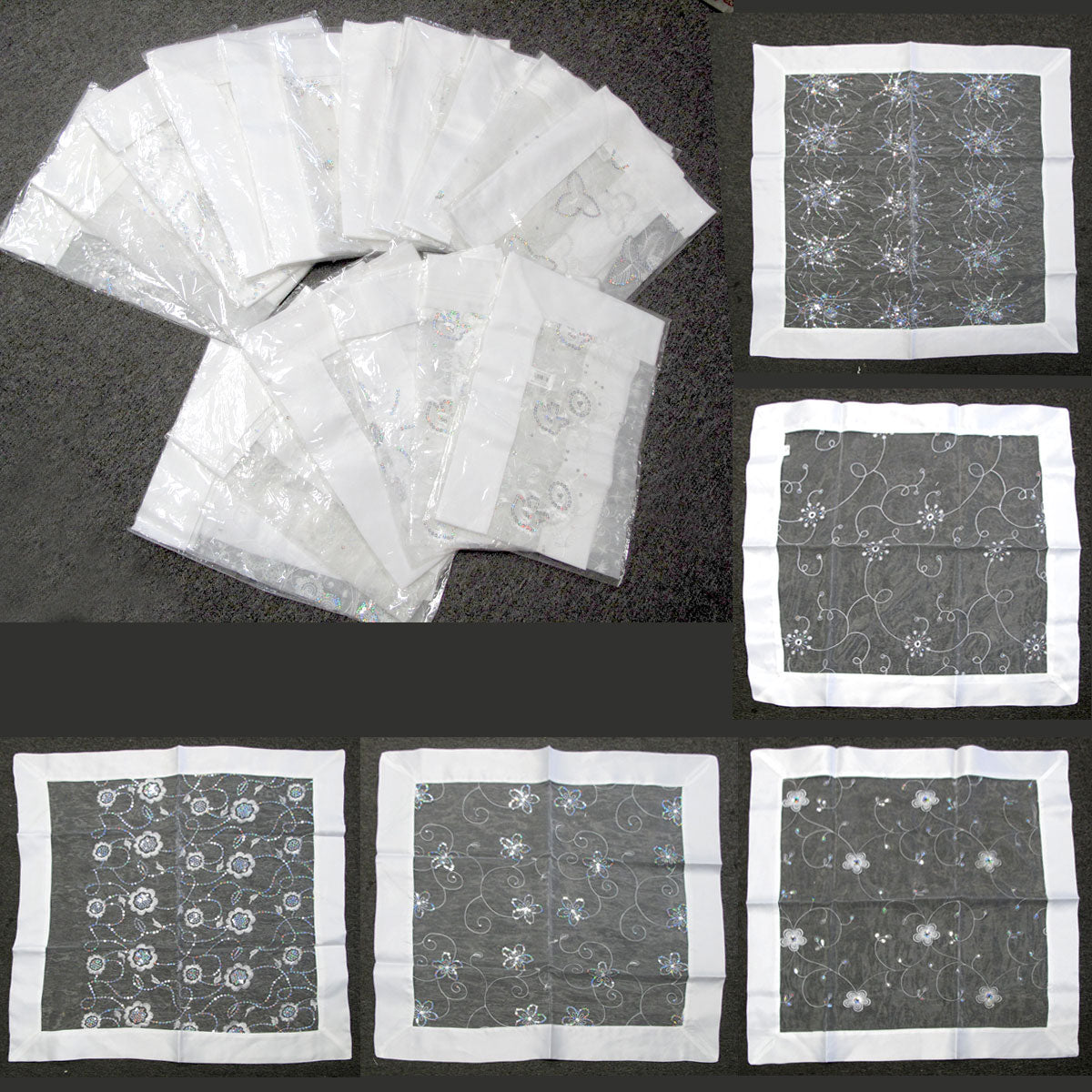 White Sequined Organza Glitter Table Cloth Topper 90 x 90 cm Tristar Online