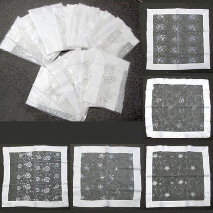 White Sequined Organza Glitter Table Cloth Topper 90 x 90 cm Tristar Online