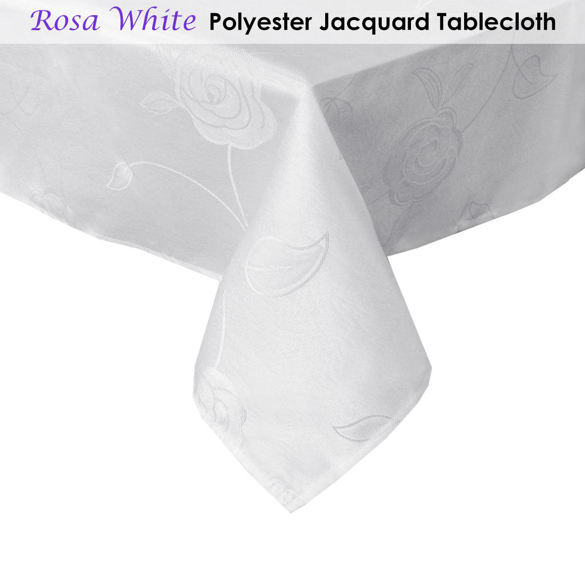 Jacquard Tablecloth Rosa White 135 x 180 cm Tristar Online