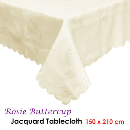 Rosie Buttercup Luxury Jacquard Tablecloth 150 x 210 cm Tristar Online