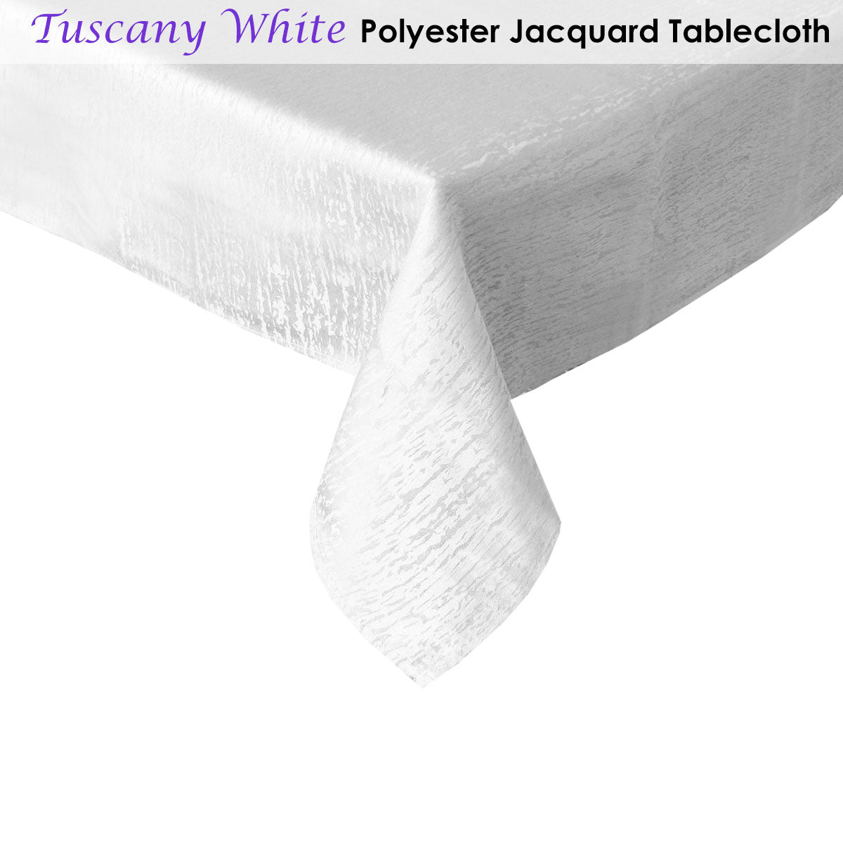 Jacquard Tablecloth Tuscany White 150 x 210 cm Tristar Online