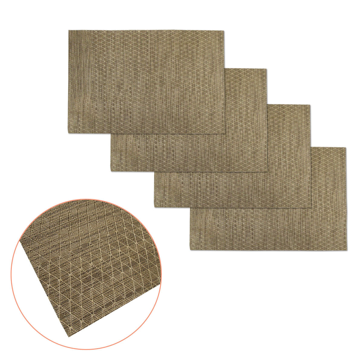 Choice Set of 4 PVC Table Placemats Diamonds Gold Tristar Online
