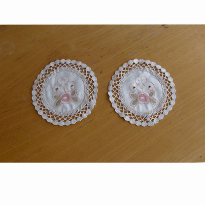 Set of 2 Embroidered Doilies Floral 10 Tristar Online