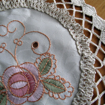 Set of 2 Embroidered Doilies Floral 10 Tristar Online