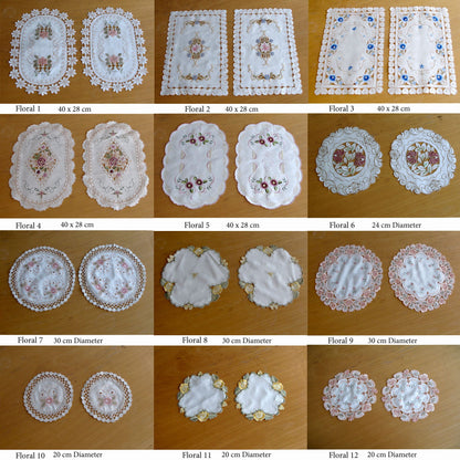 Set of 2 Embroidered Doilies Floral 8 Tristar Online