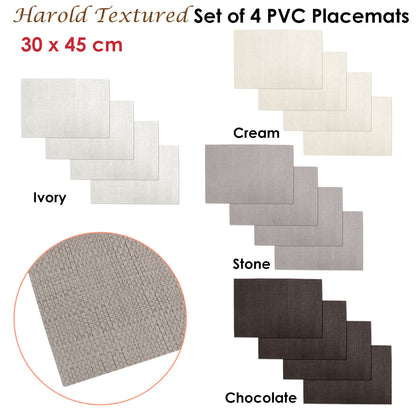 Choice Set of 4 PVC Table Placemats Harold Chocolate Tristar Online