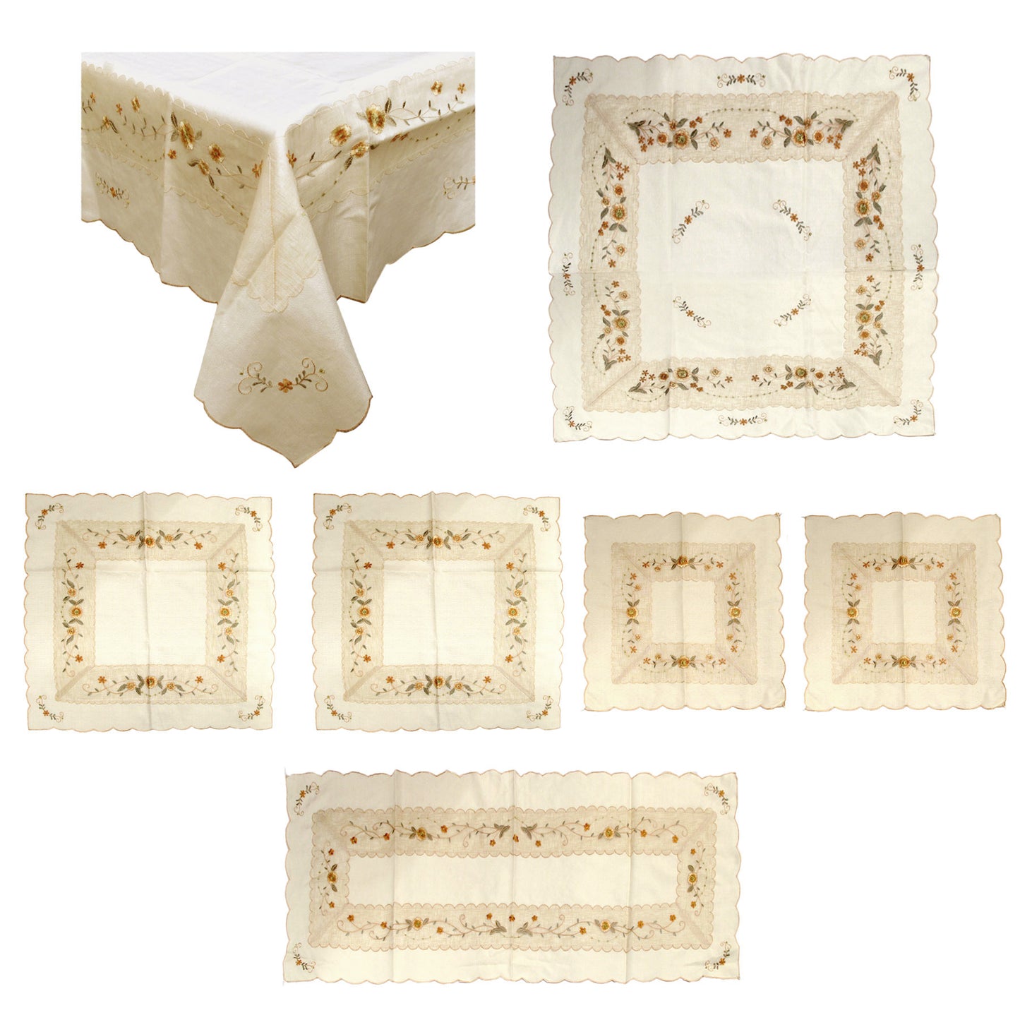 Set of 7 Embroidered Daisy Table Decorative Set Tristar Online