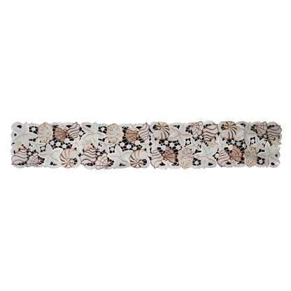 Shell Embroidered Table Runner 33 x 170cm Tristar Online