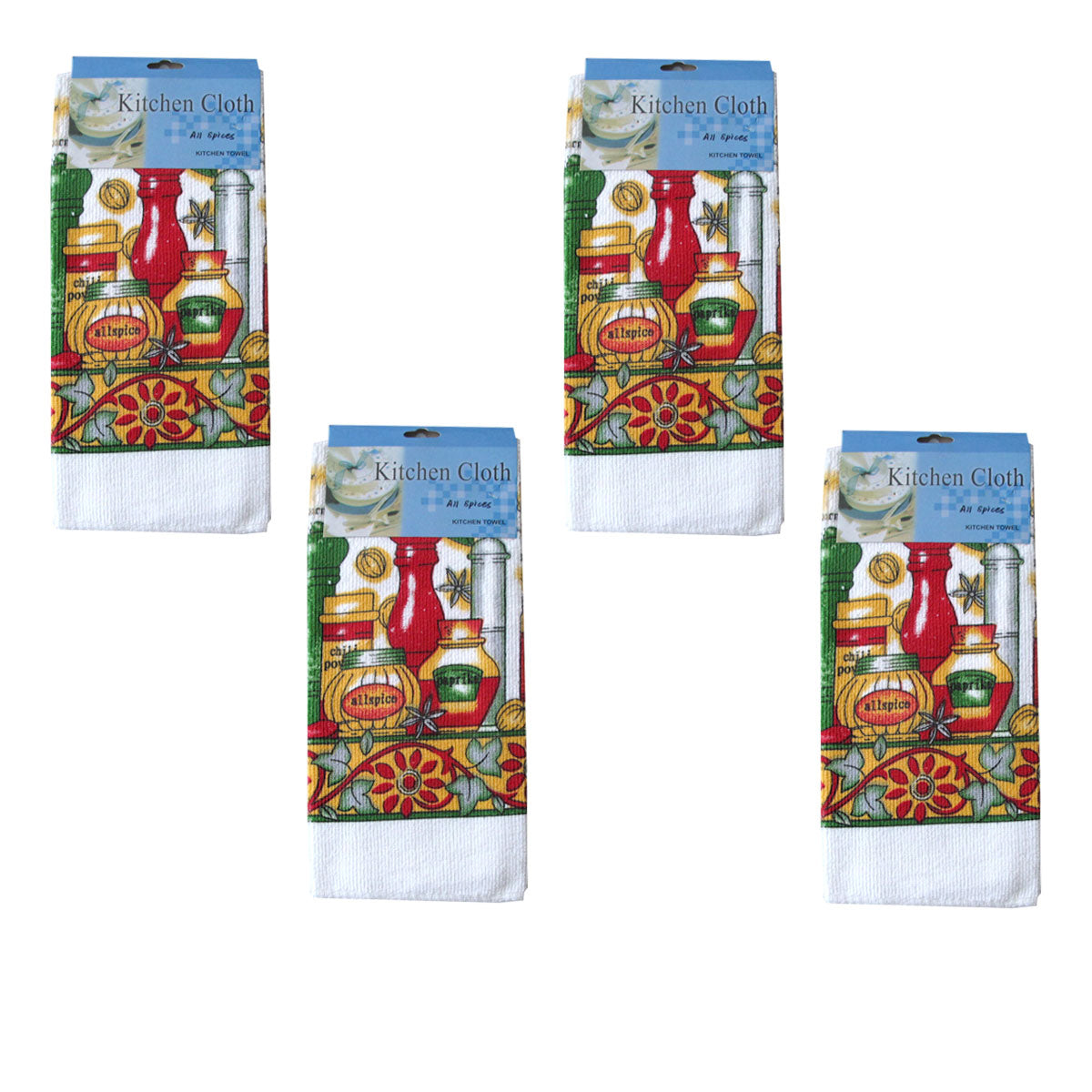 Set of 4 Microfibre Printed Tea Towels All Pieces Tristar Online