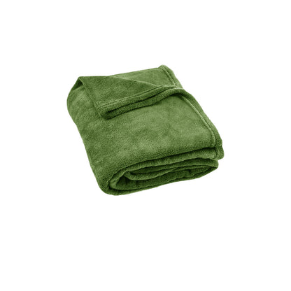 Light Weight Coral Fleece Throw Rug 150x200 cm Moss Tristar Online