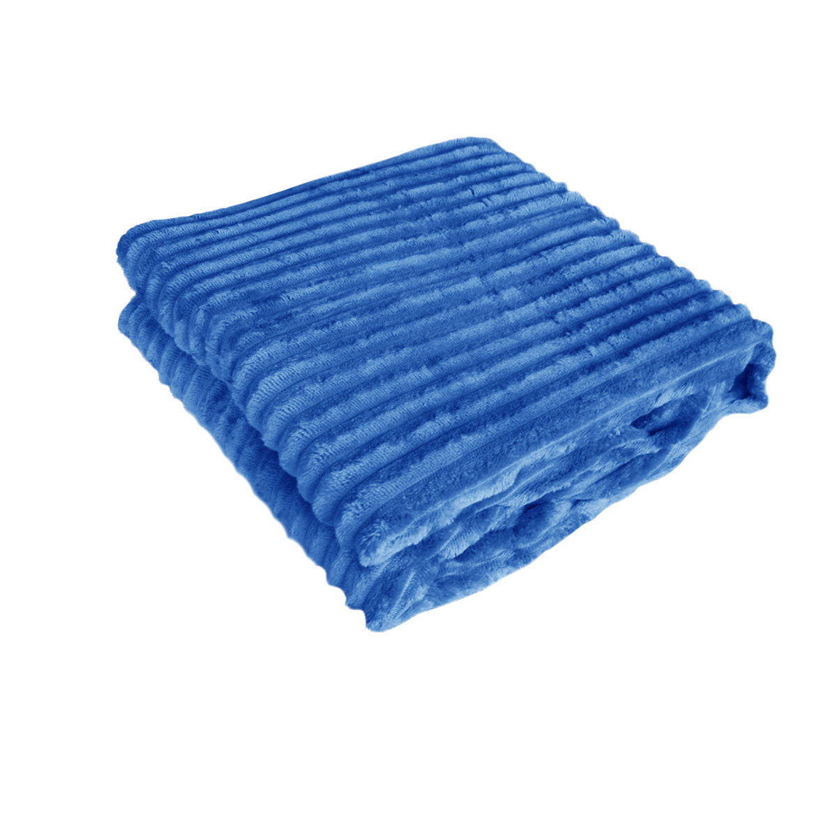 240GSM Corduroy Striped Throw Rug Blue Tristar Online