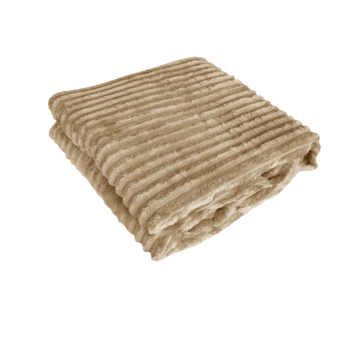 240GSM Corduroy Striped Throw Rug Latte Tristar Online