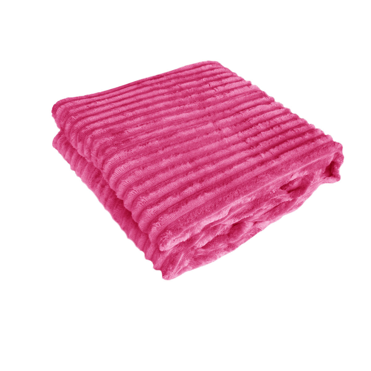 240GSM Corduroy Striped Throw Rug Pink Tristar Online