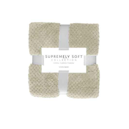 Soft Diamond Fleece Throw Rug Natural Tristar Online