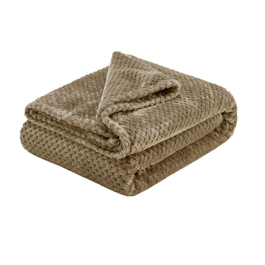 Soft Diamond Fleece Throw Rug/Blanket Latte Tristar Online