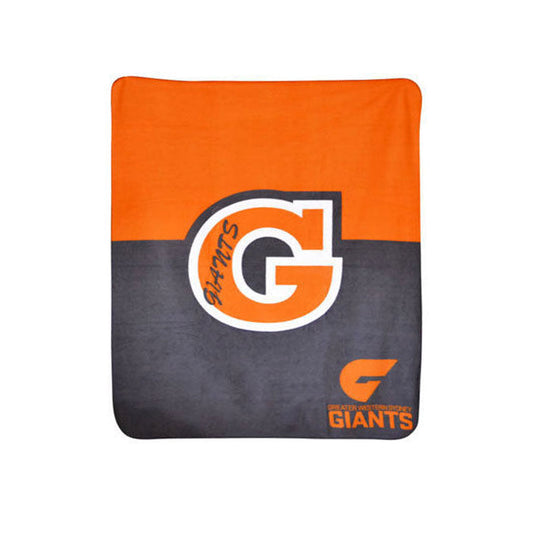 AFL Licensed Polar Fleece Throw GWS Giants Print Tristar Online