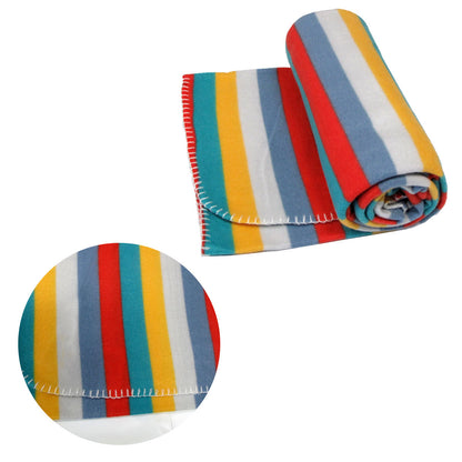 Funky Cute Polar Fleece Throw Rug Bright Stripes Tristar Online