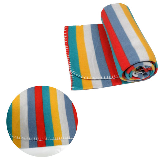 Funky Cute Polar Fleece Throw Rug Bright Stripes Tristar Online
