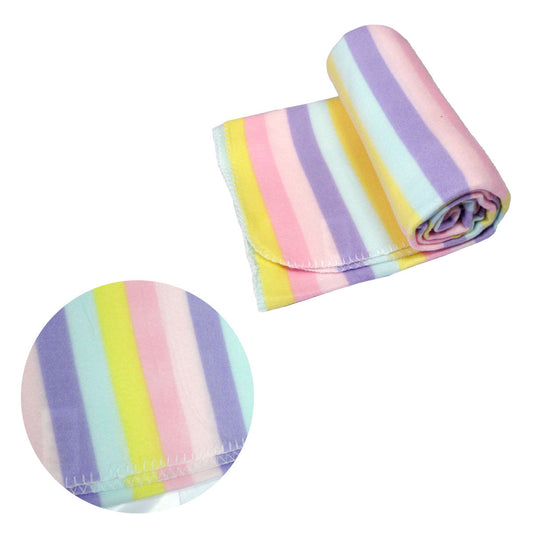Funky Cute Polar Fleece Throw Rug Pastel Stripes Tristar Online