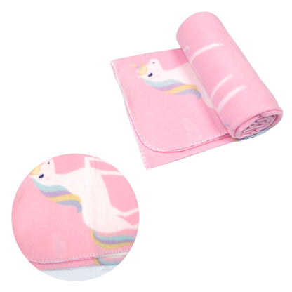 Funky Cute Polar Fleece Throw Rug Pink Unicorn Tristar Online