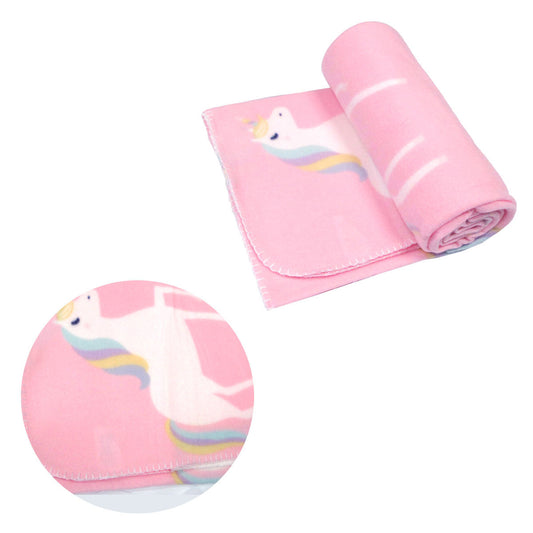 Funky Cute Polar Fleece Throw Rug Pink Unicorn Tristar Online