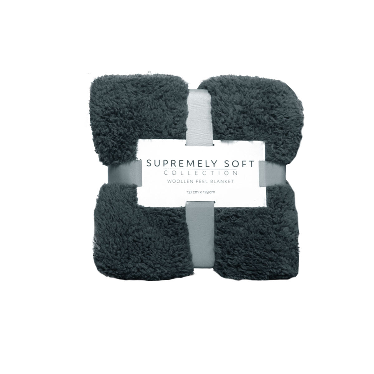 Soft Woollen Feel Throw Rug/Blanket Charcoal Tristar Online