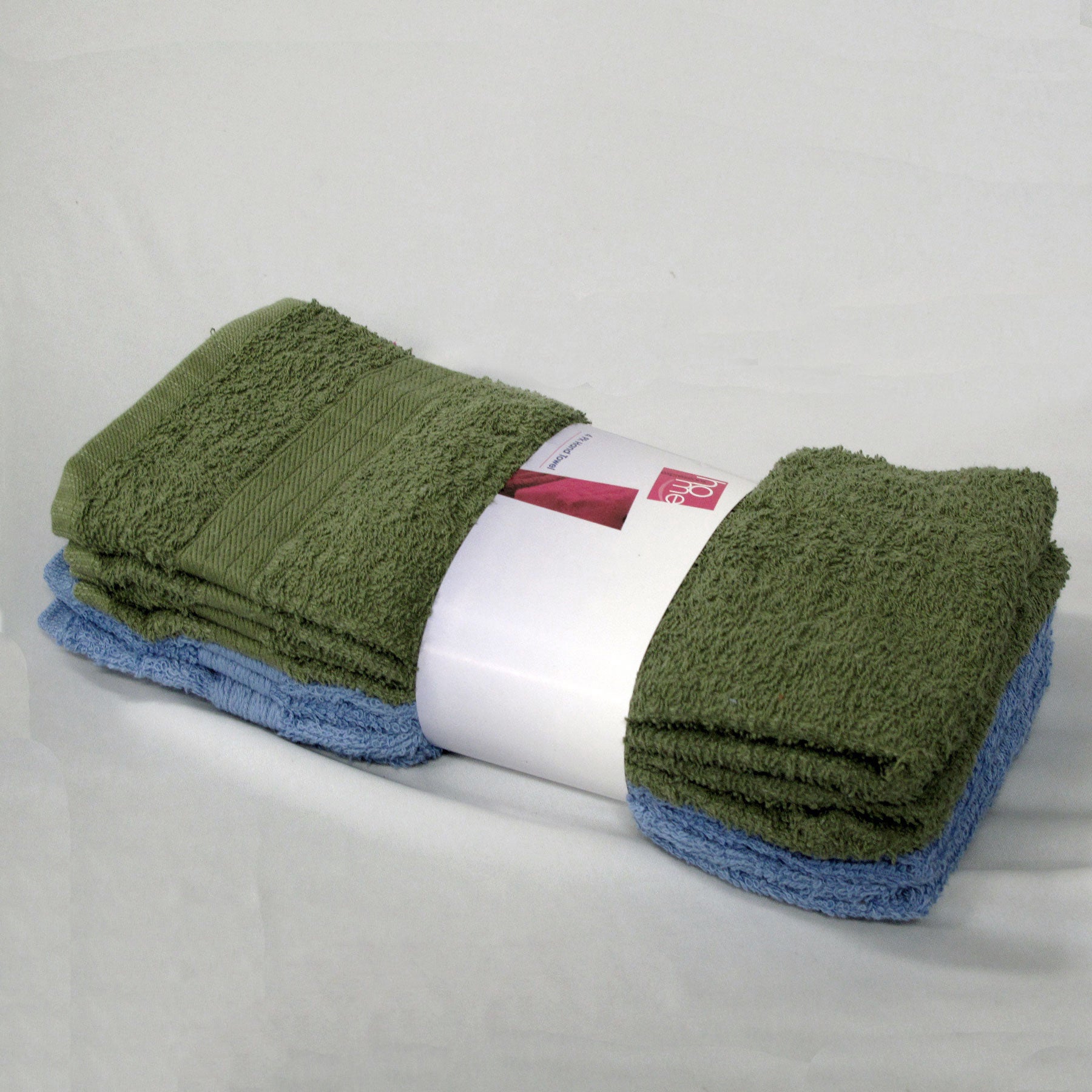 Set of 4 Budget Cotton Hand Towels 42 x 67 cm Olive Blue Tristar Online