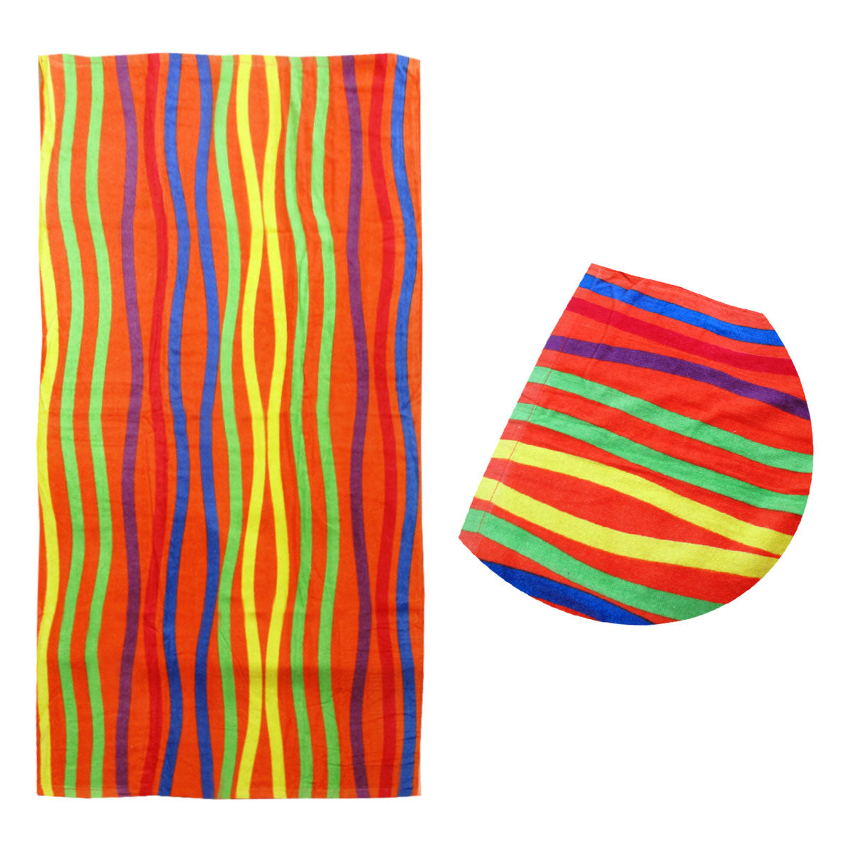 Bright Stripes Cotton Velour Printed Beach Towel Tristar Online