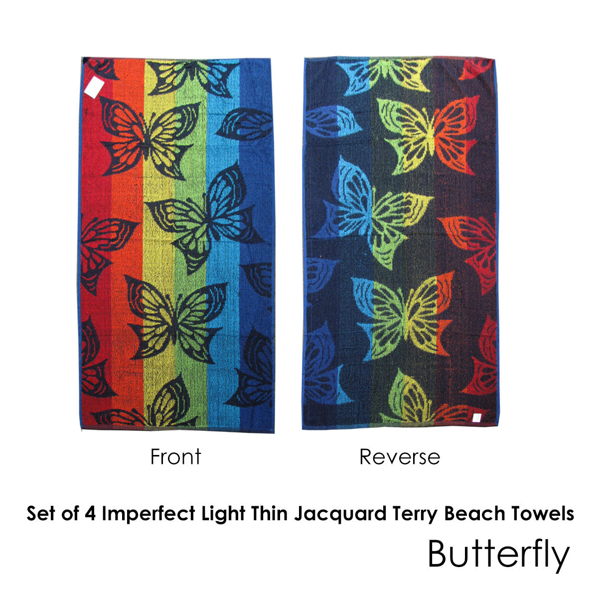 Set of 4 Imperfect Jacquard Terry Beach Towels Butterfly Tristar Online