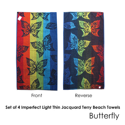 Set of 4 Imperfect Jacquard Terry Beach Towels Butterfly Tristar Online