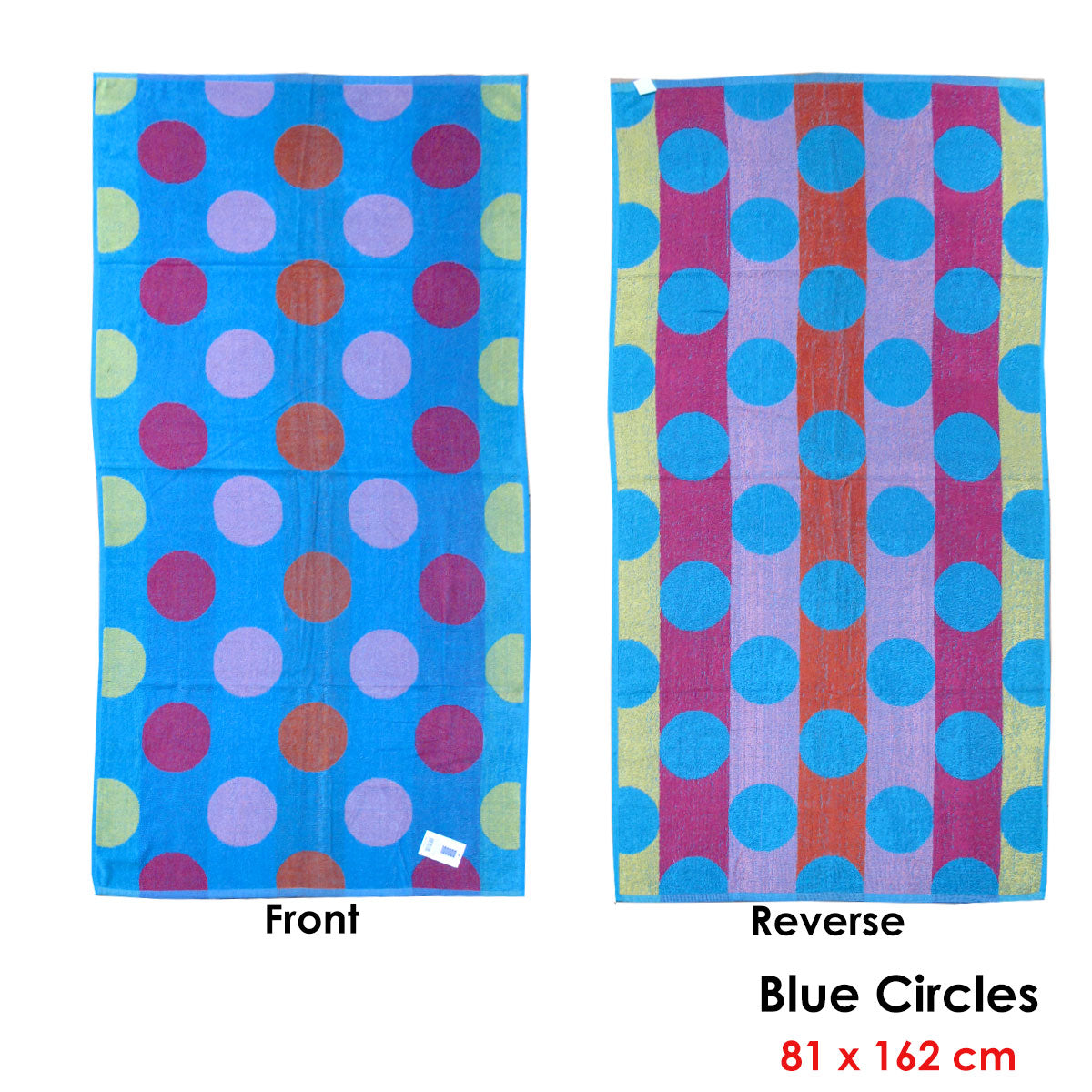 Jacquard Velour Reversible Beach Towel Blue Circles Tristar Online